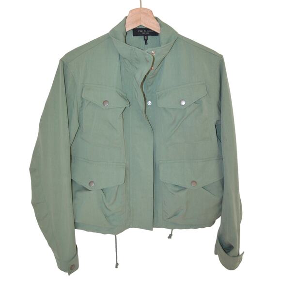 Rag & Bone Trail Crop Jacket Sage Green Tencel Size XS - Picture 4 of 9